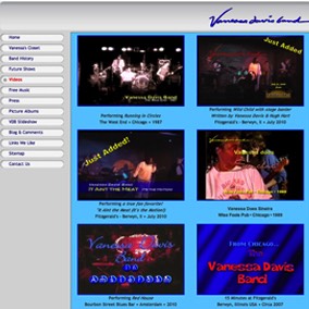 Vanessa Davis Band-Website with E-Commerce pages